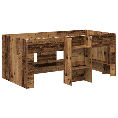 Kids'High Bed Frame Old Wood 80 x 160 cm Engineered Wood