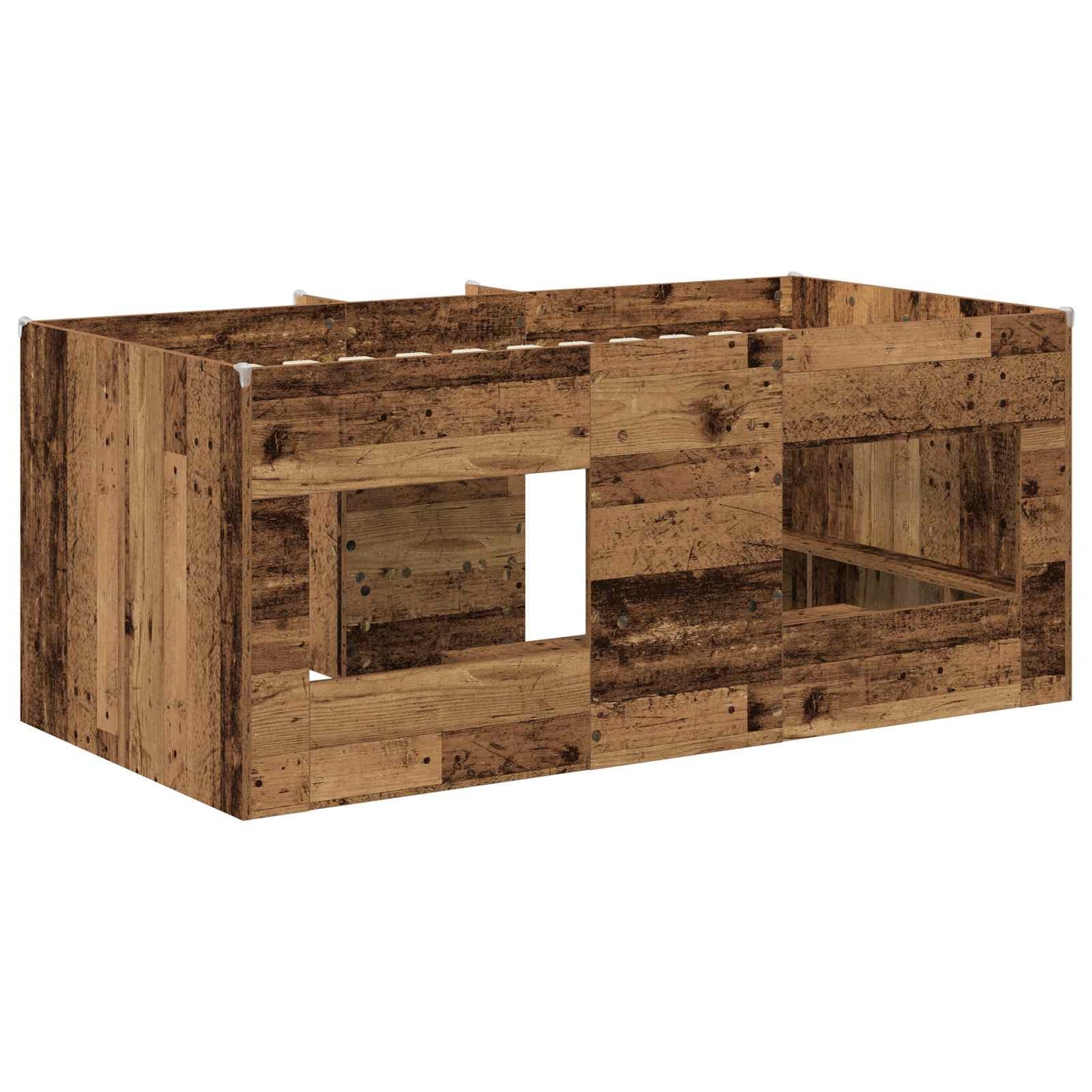 Kids'High Bed Frame Old Wood 80 x 160 cm Engineered Wood