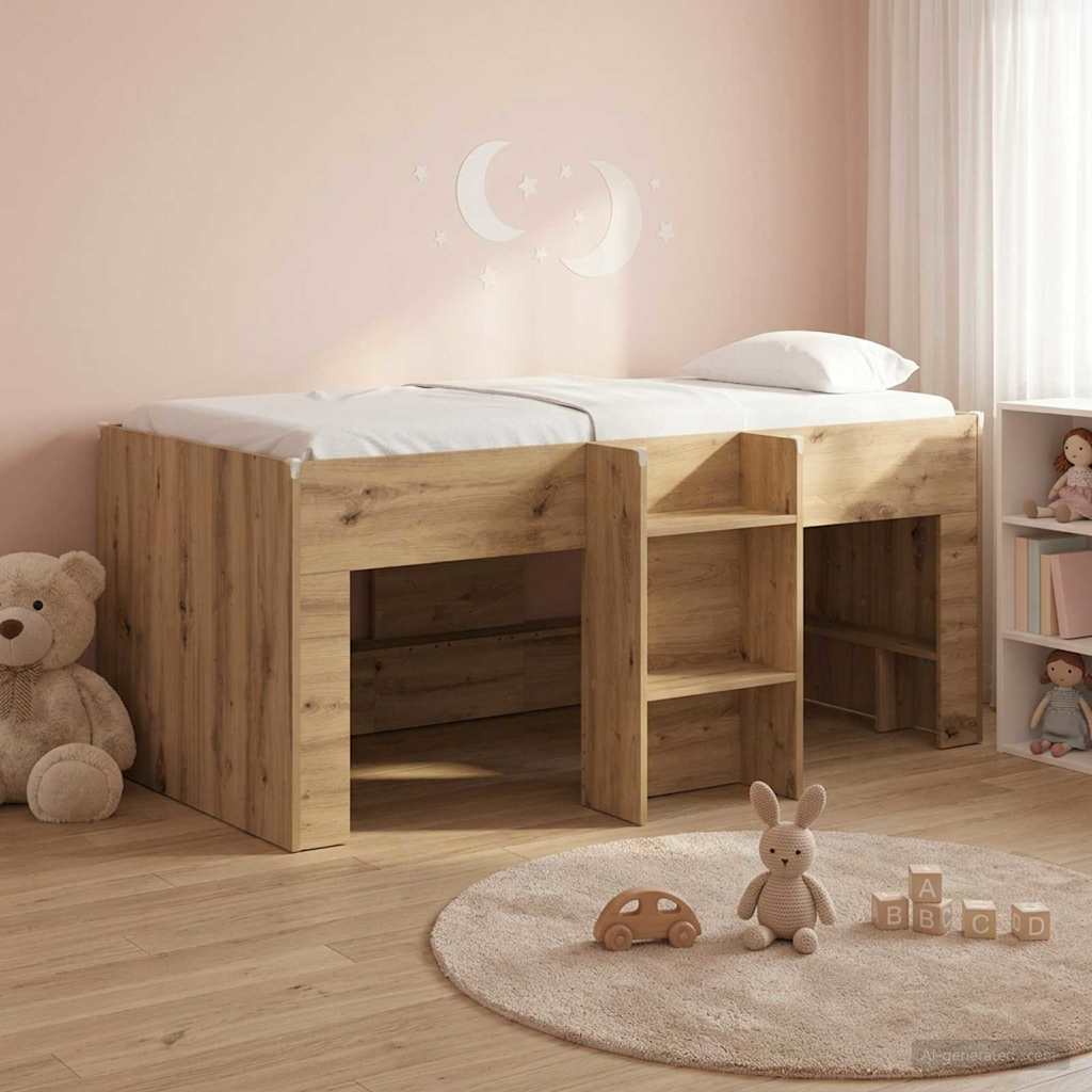 Kids'High Bed Frame Artisian Oak 163 x 101.1 x 68.5 cm