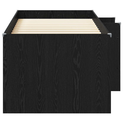 Kids'High Bed Frame Black Oak 90 x 190 cm Engineered Wood