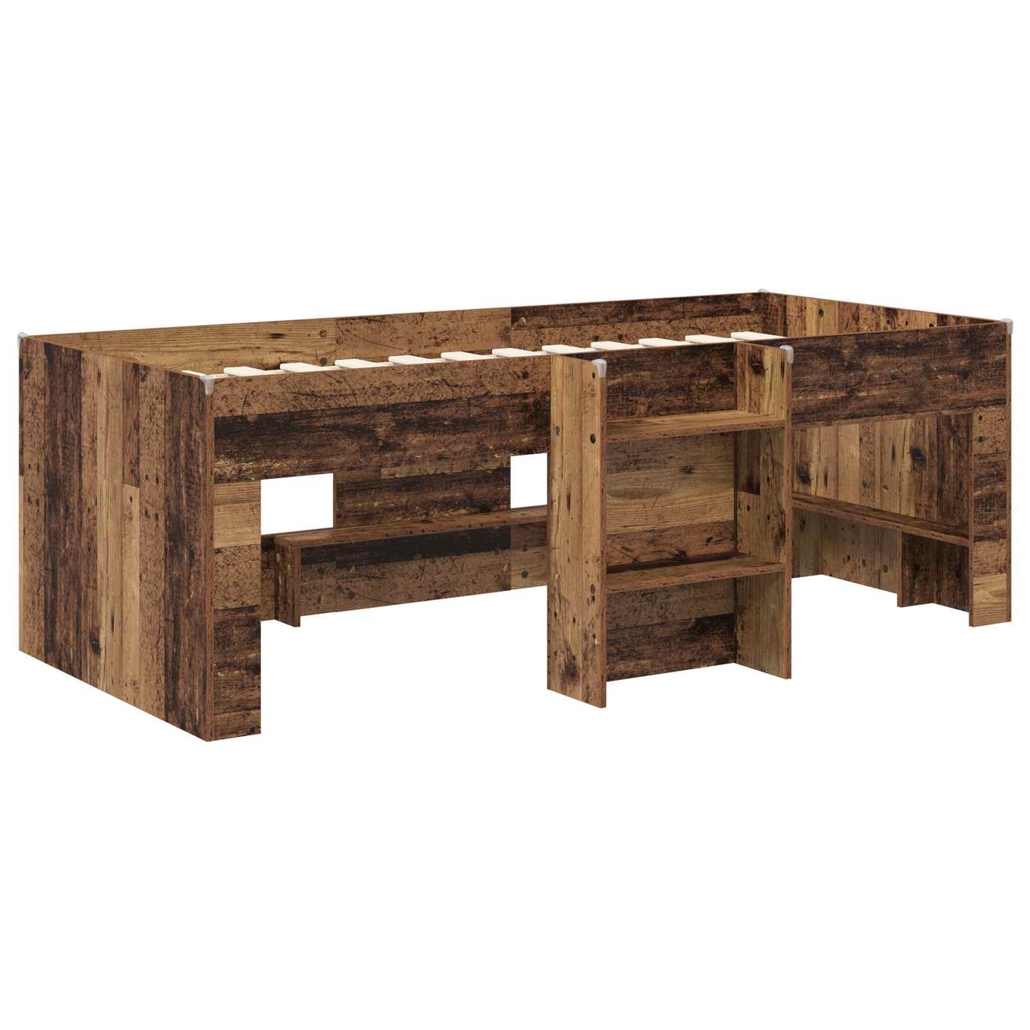 Kids'High Bed Frame Old wood 90 x 190 cm Engineered Wood