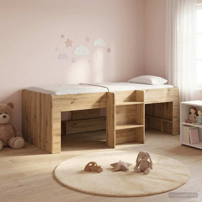 Kids'High Bed Frame Artisan Oak 90 x 190 cm Engineered Wood