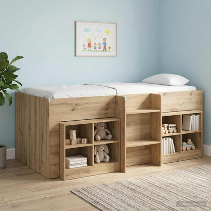 Kids'High Bed Frame Artisan Oak 90 x 190 cm Engineered Wood