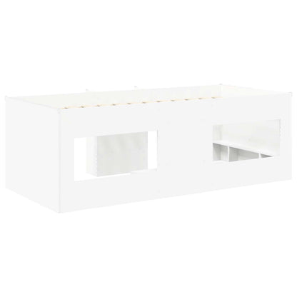 Kids'High Bed Frame White 193 x 96.1 x 68.5 cm Engineered Wood