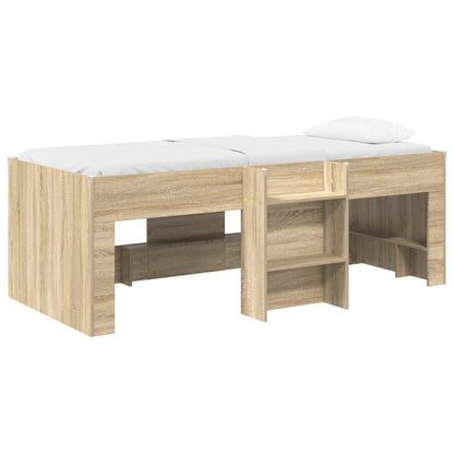 Kids'High Bed Frame Sonoma Oak 75 x 190 cm Engineered Wood