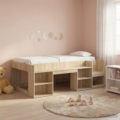 Kids'Bed Frame with Storage Sonoma Oak 80 x 200 cm