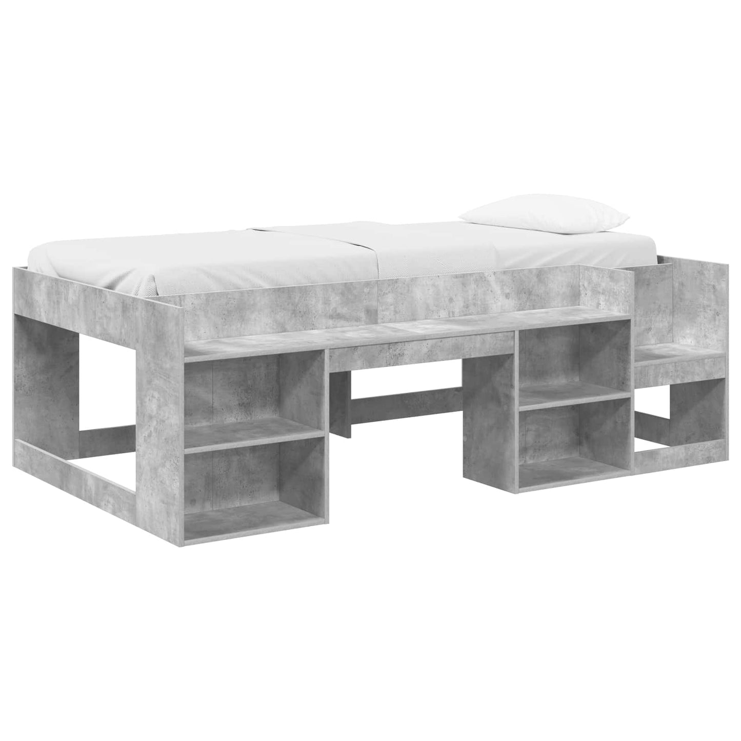 Kids'Bed Frame with Storage Concrete Grey 80 x 200 cm