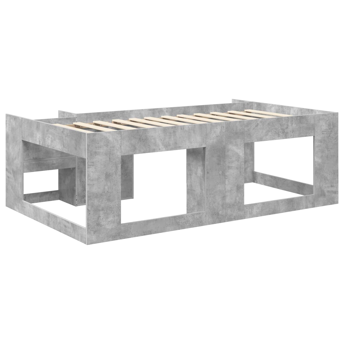 Kids'Bed Frame with Storage Concrete Grey 80 x 200 cm