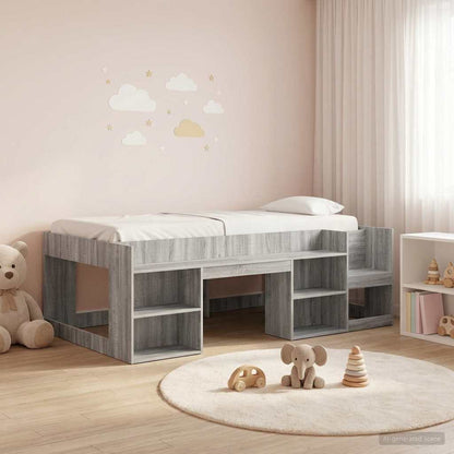 Kids'Bed Frame with Storage Grey Sonoma 80 x 200 cm
