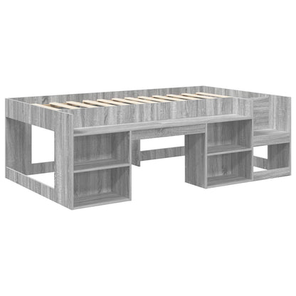 Kids'Bed Frame with Storage Grey Sonoma 80 x 200 cm