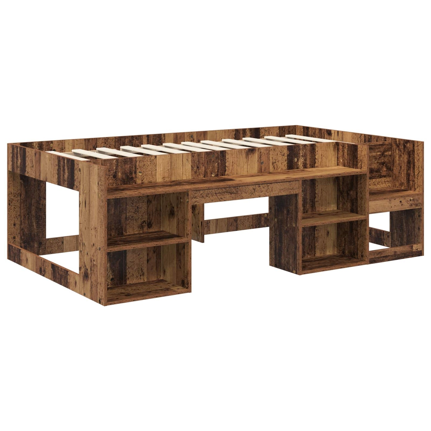 Kids'Bed Frame with Storage Old Wood 80 x 200 cm