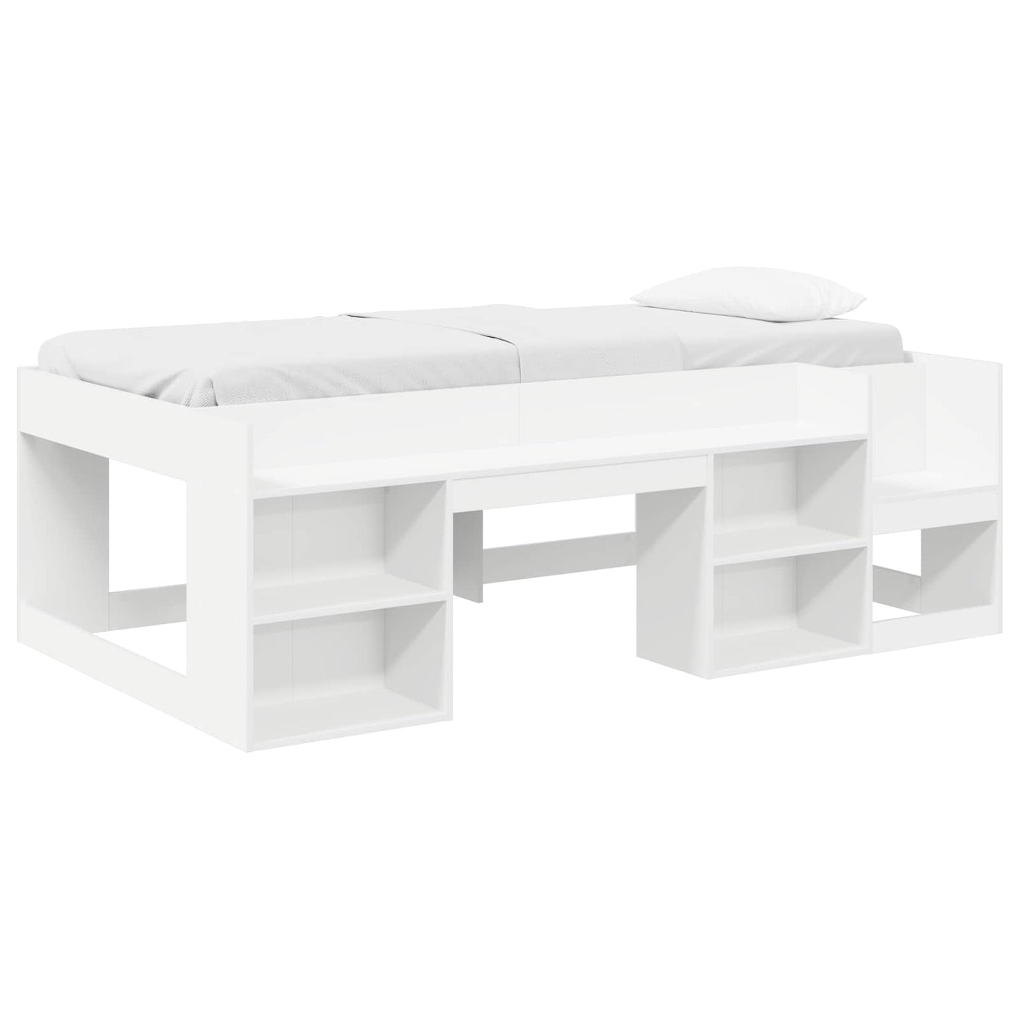 Kids'Bed Frame with Storage White 90 x 200 cm Engineered Wood