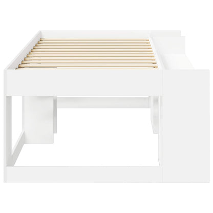 Kids'Bed Frame with Storage White 90 x 200 cm Engineered Wood