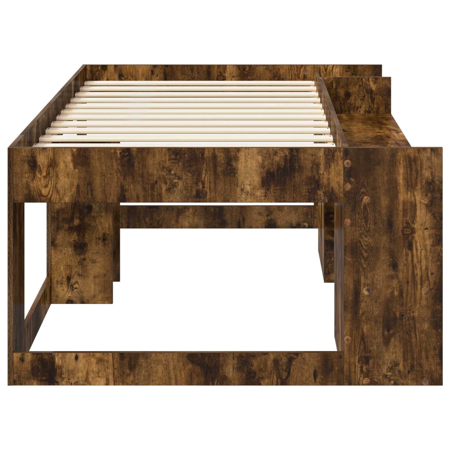 Kids'Bed Frame with Storage Smoked Oak 90 x 200 cm