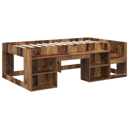 Kids'Bed Frame with Storage Old Wood 90 x 200 cm