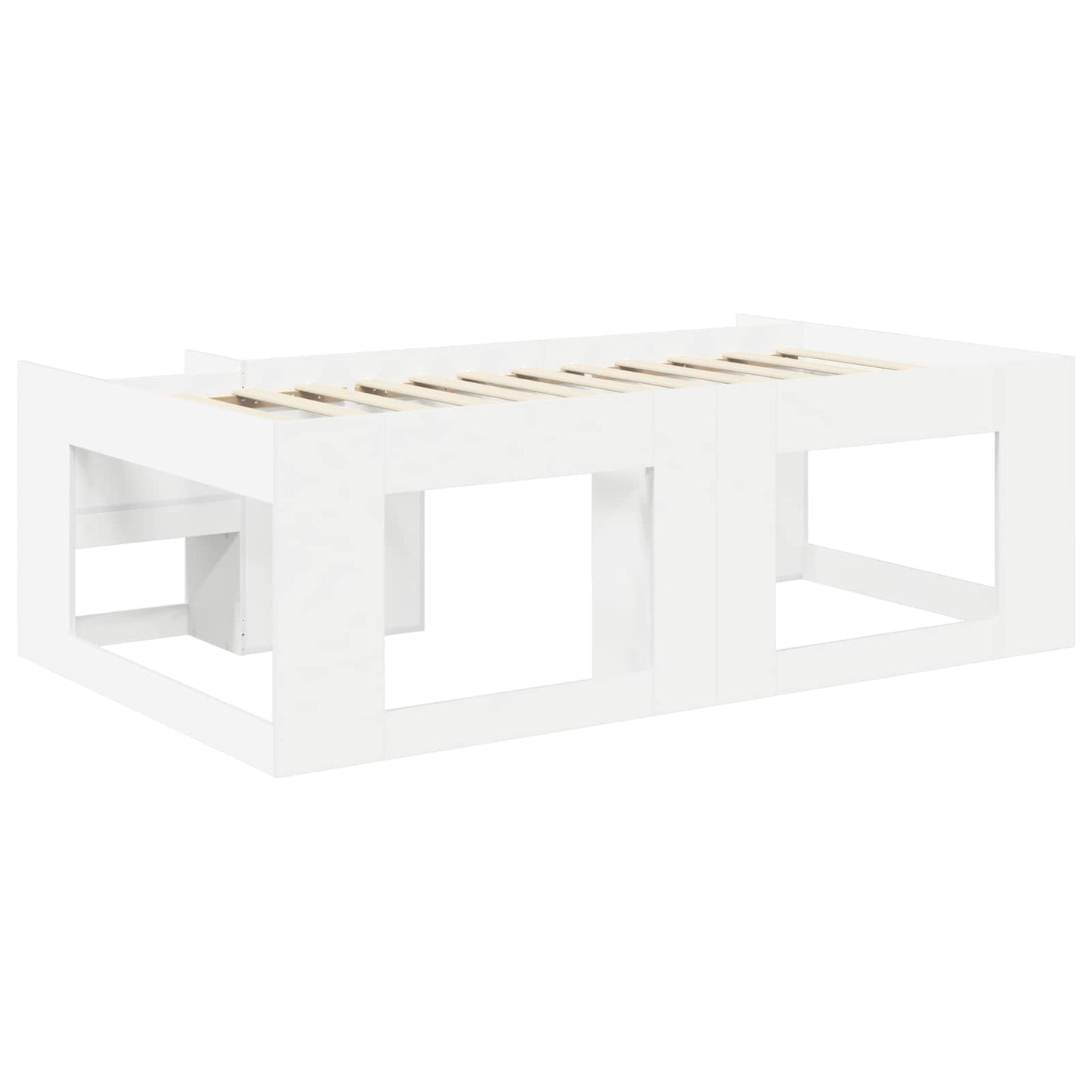 Kids'Bed Frame with Storage White 98.5 x 200 cm
