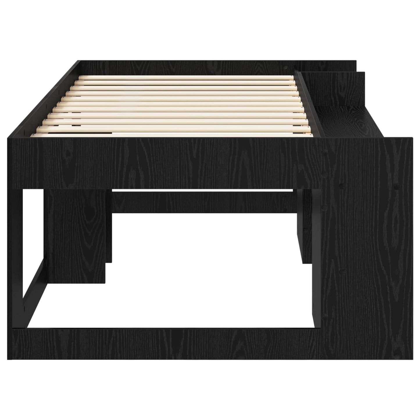 Kids'Bed Frame with Storage Black Oak 98.5 x 200 cm