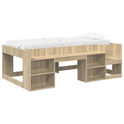 Kids'Bed Frame with Storage Sonoma Oak 98.5 x 200 cm