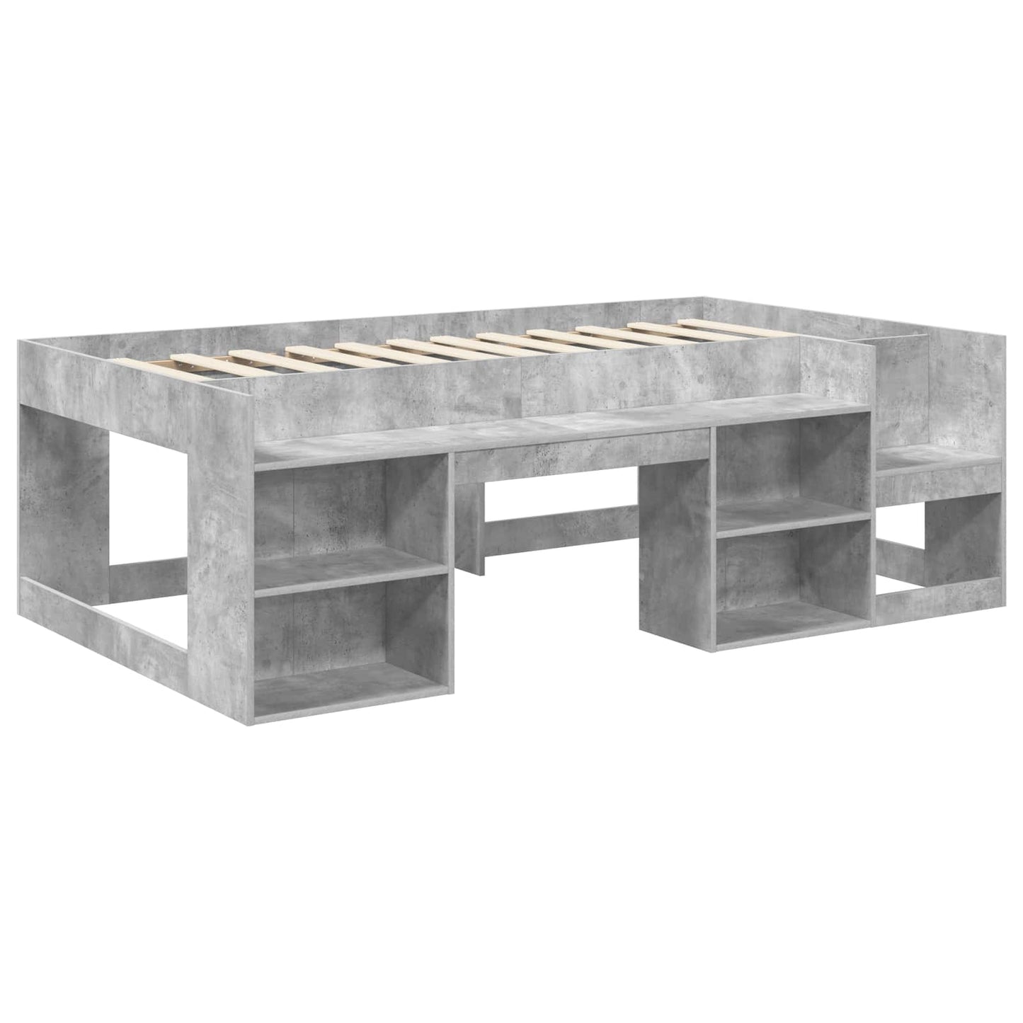 Kids'Bed Frame with Storage Concrete Grey 98.5 x 200 cm