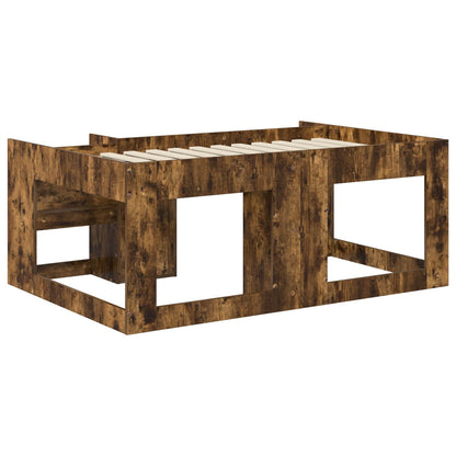 Kids'Bed Frame with Storage Smoked Oak 80 x 160 cm