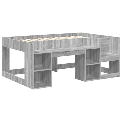 Kids'Bed Frame with Storage Grey Sonoma 80 x 160 cm