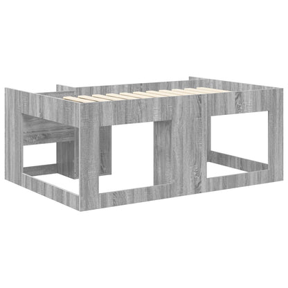 Kids'Bed Frame with Storage Grey Sonoma 80 x 160 cm