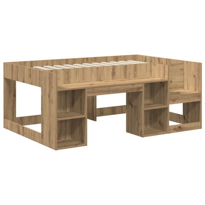 Kids'Bed Frame with Storage Artisan Oak 80 x 160 cm