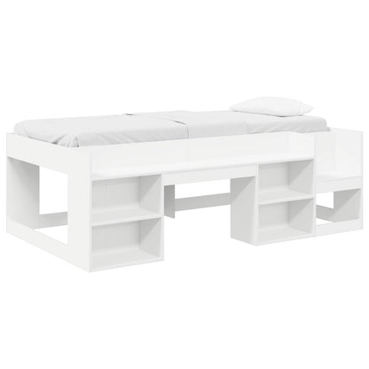 Kids'Bed Frame with Storage White 90 x 190 cm Engineered Wood