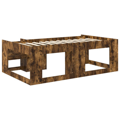 Kids'Bed Frame with Storage Smoked Oak 90 x 190 cm