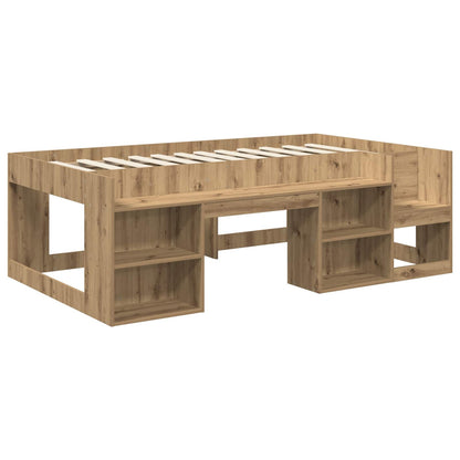 Kids'Bed Frame with Storage Artisan Oak 90 x 190 cm