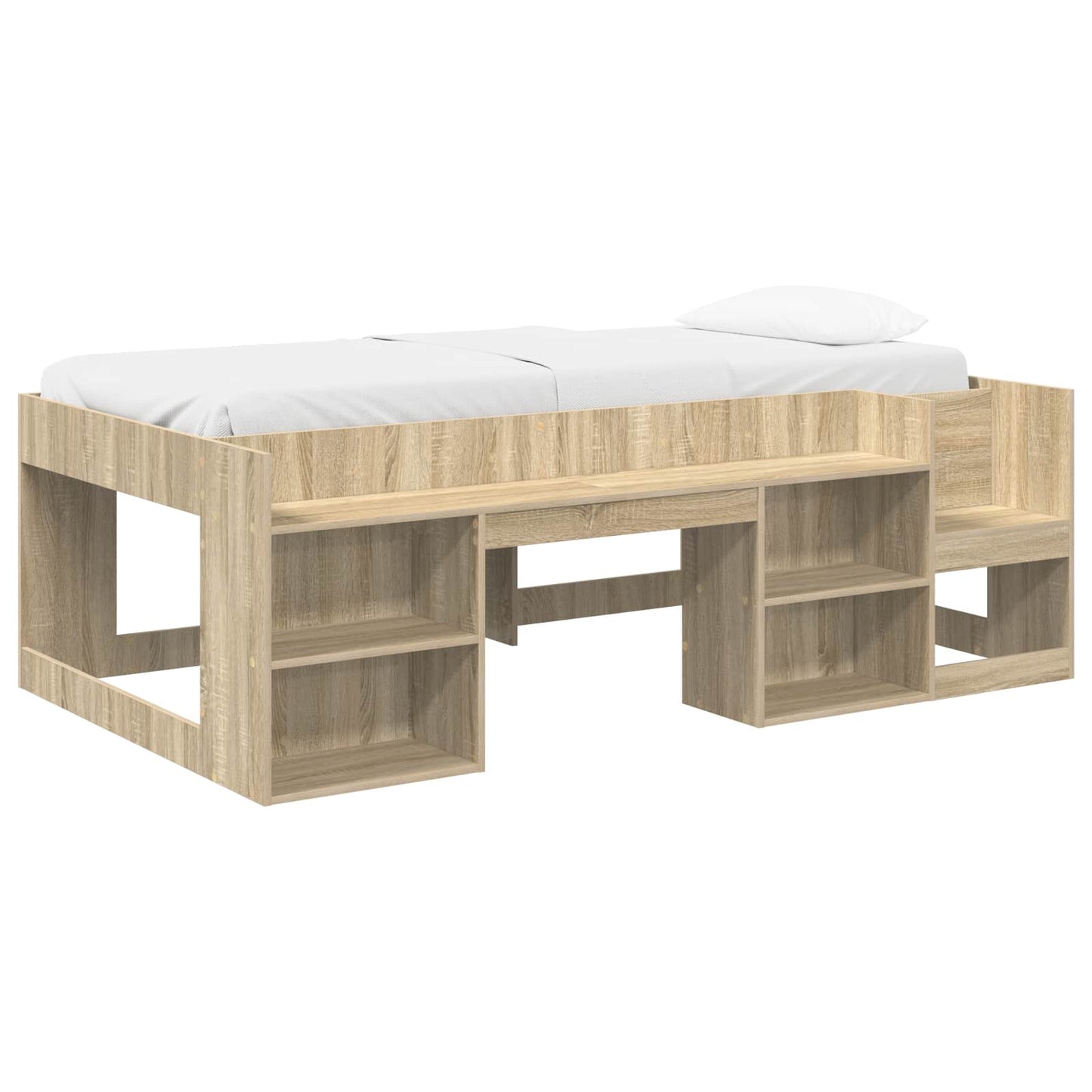 Kids'Bed Frame with Storage Sonoma Oak 75 x 190 cm