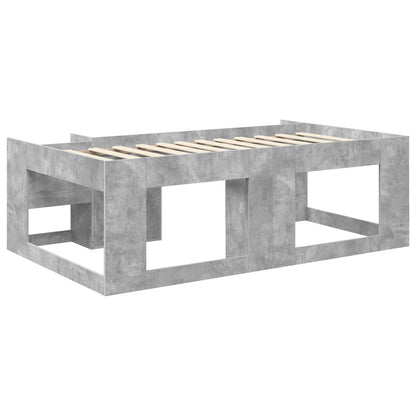 Kids'Bed Frame with Storage Concrete Grey 75 x 190 cm