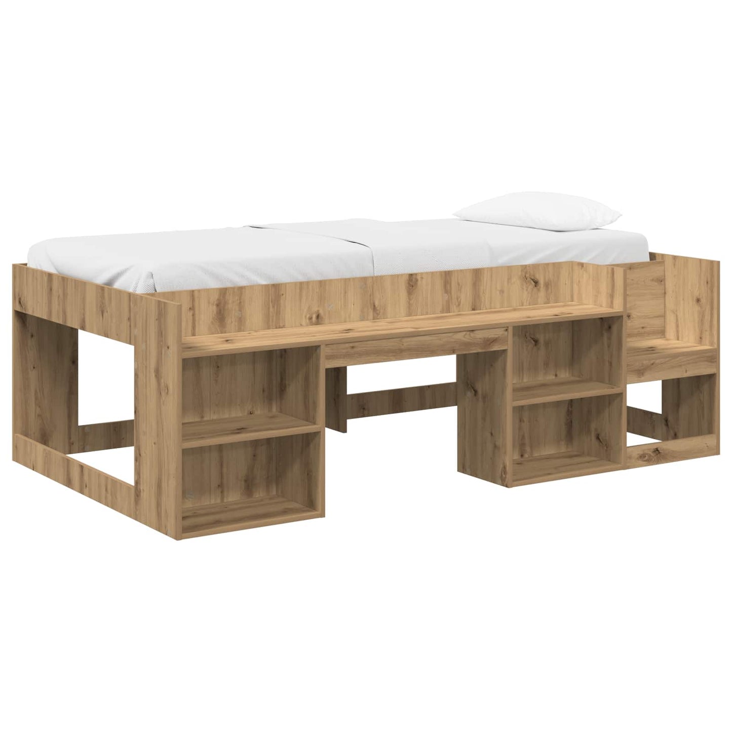 Kids'Bed Frame with Storage Artisan Oak 75 x 190 cm