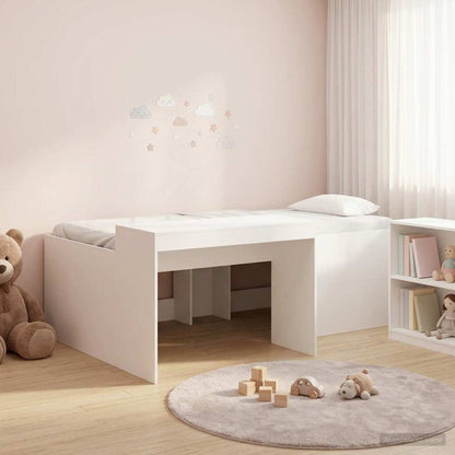 Kids'High Bed Frame with Desk White 80 x 200 cm