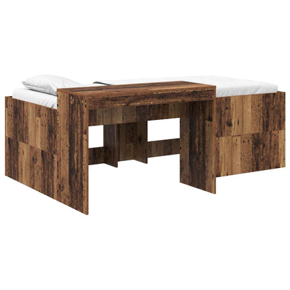 Kids'High Bed Frame with Desk Old wood 80 x 200 cm