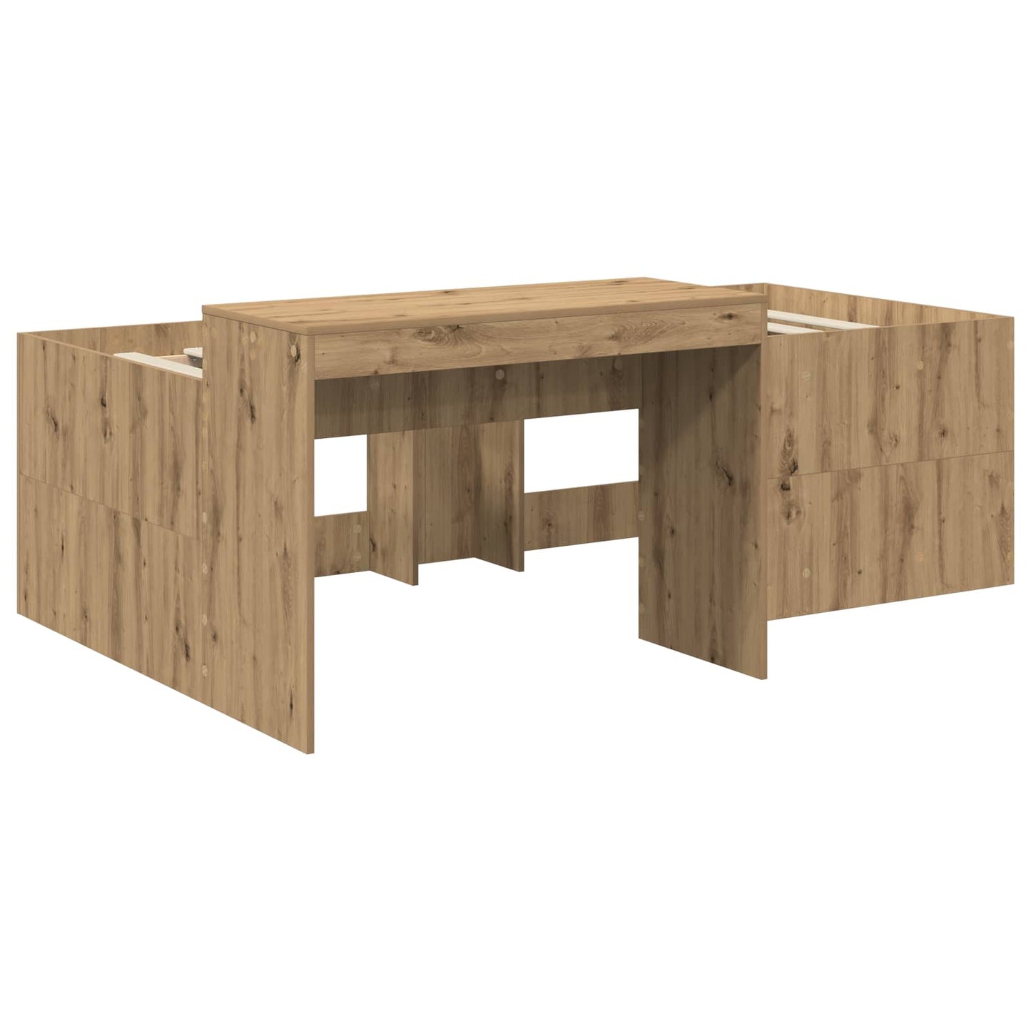 Kids'High Bed Frame with Desk Artisan Oak 80 x 200 cm