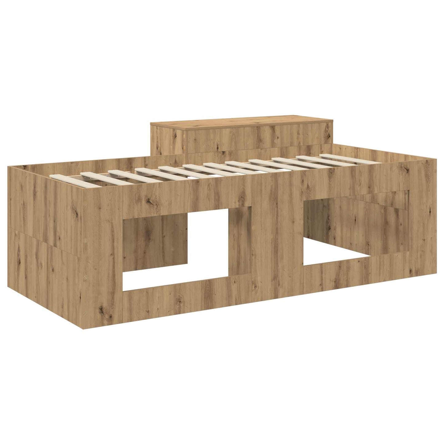Kids'High Bed Frame with Desk Artisan Oak 80 x 200 cm
