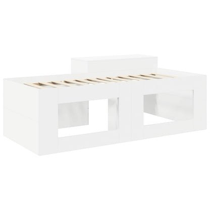 Kids'High Bed Frame with Desk White 90 x 200 cm