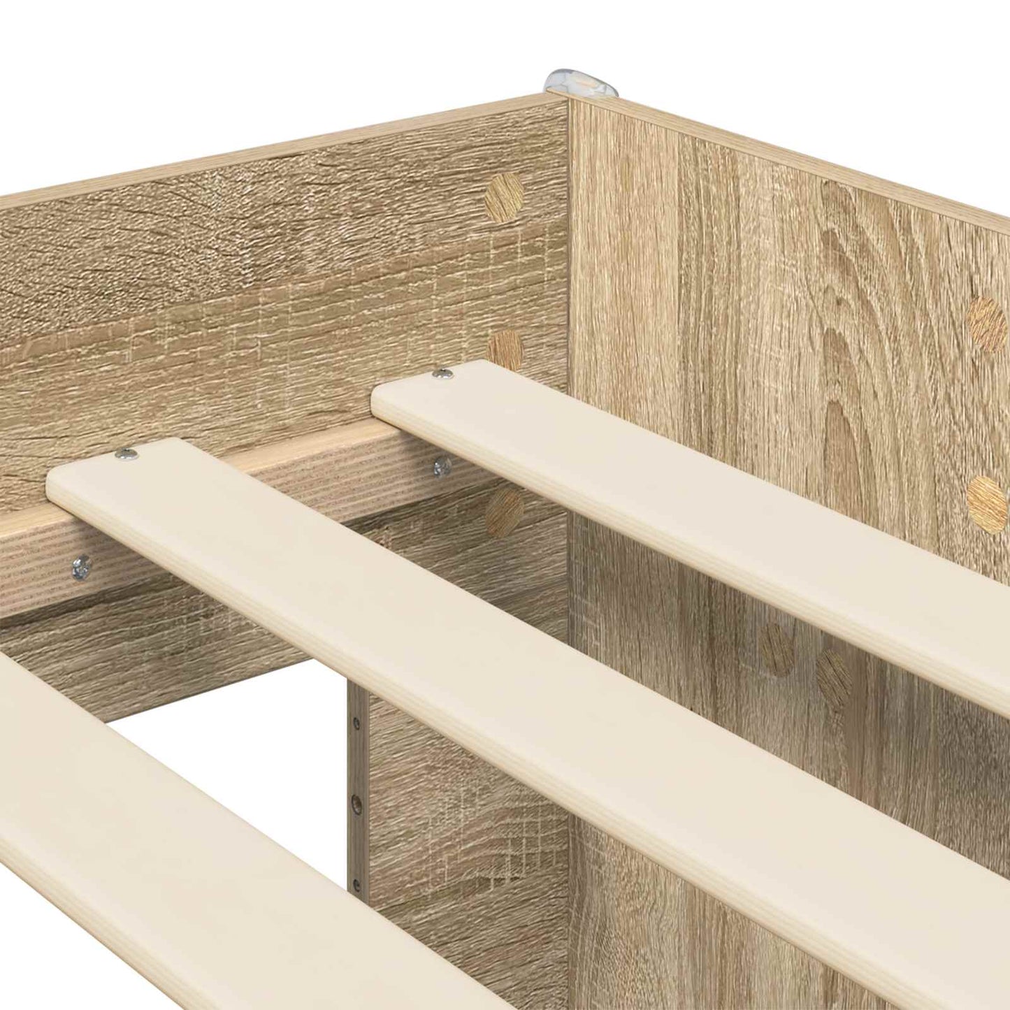 Kids'High Bed Frame with Desk Sonoma Oak 98.5 x 200 cm