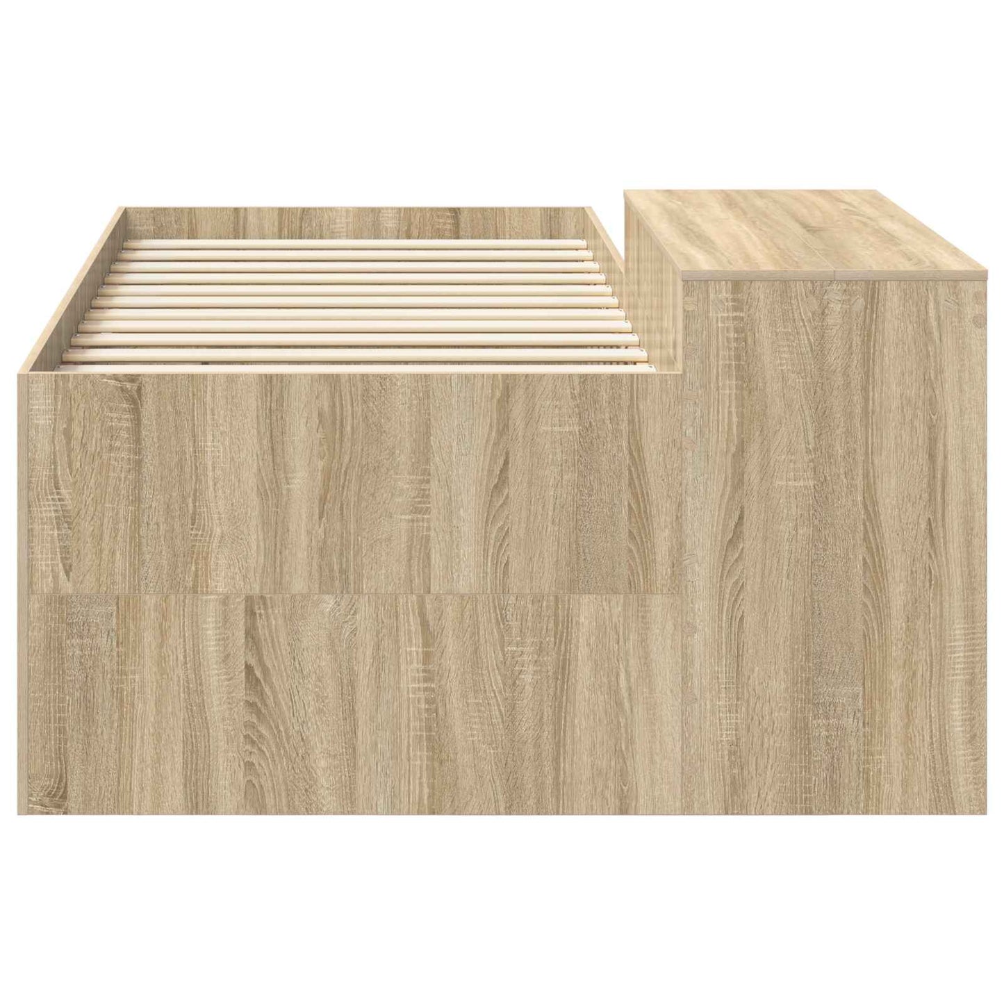 Kids'High Bed Frame with Desk Sonoma Oak 98.5 x 200 cm