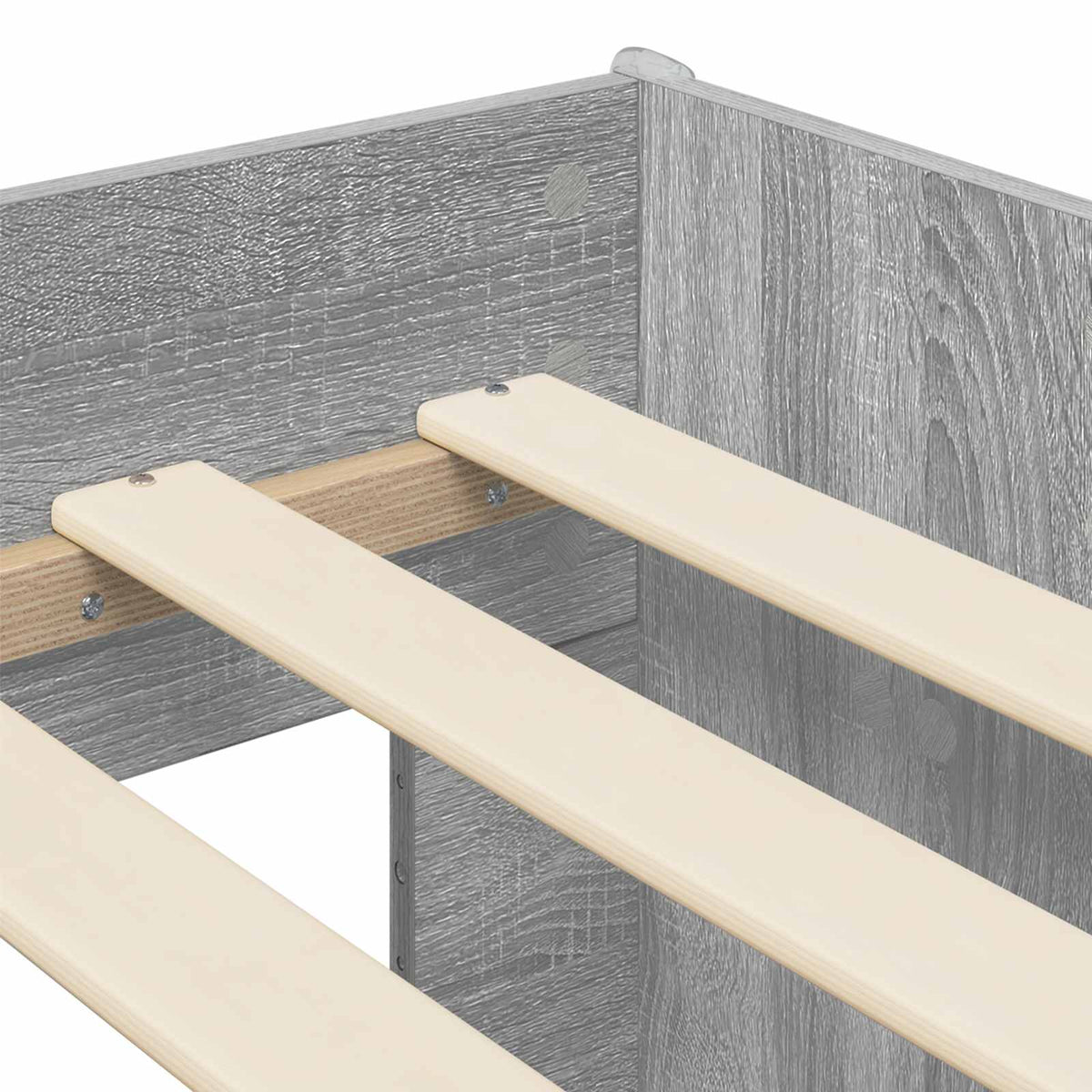 Kids'High Bed Frame with Desk Grey Sonoma 98.5 x 200 cm