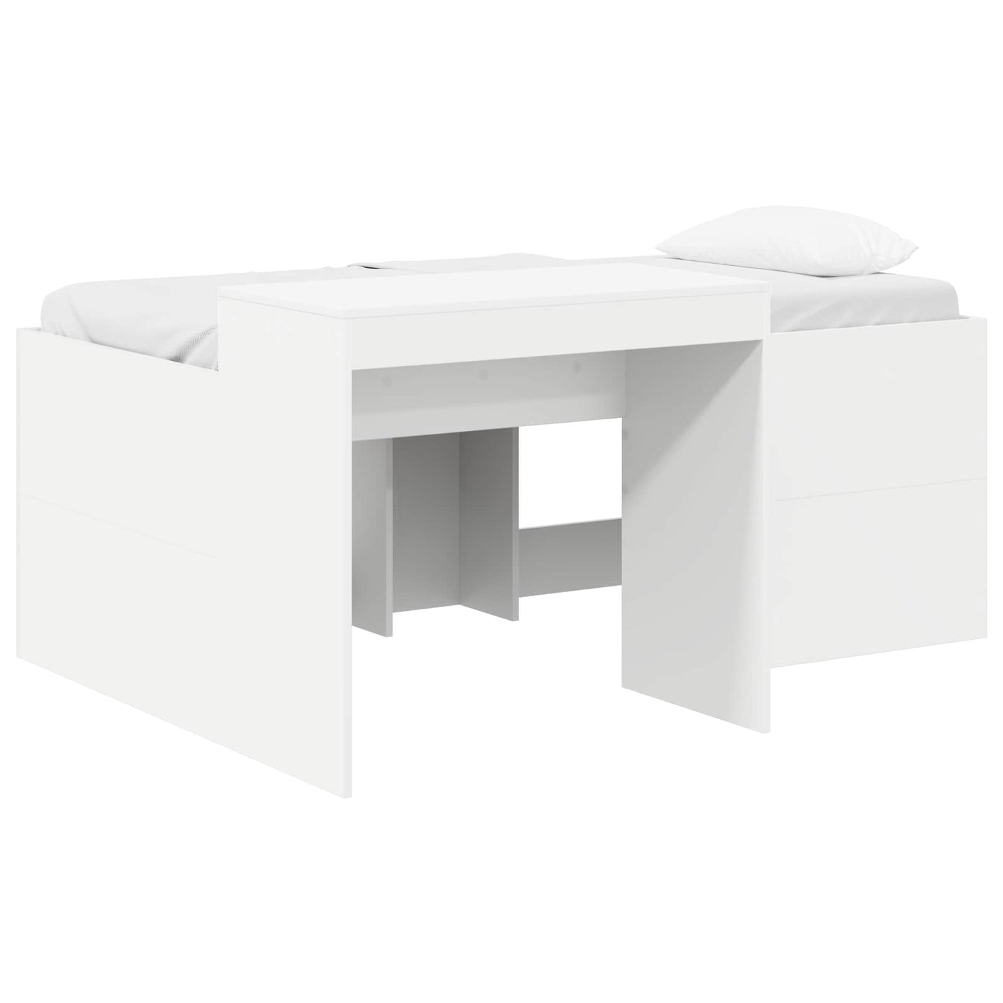 Kids'High Bed Frame with Desk White 80 x 160 cm