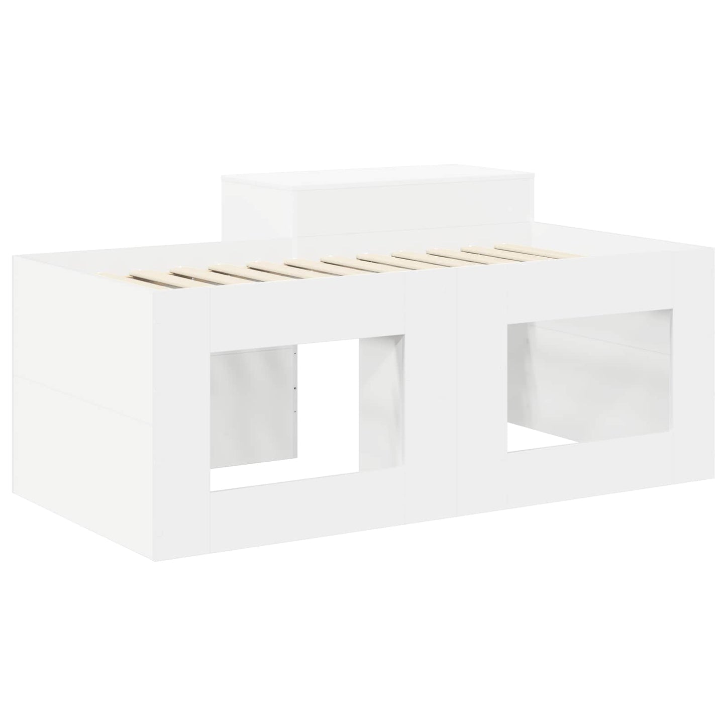 Kids'High Bed Frame with Desk White 80 x 160 cm