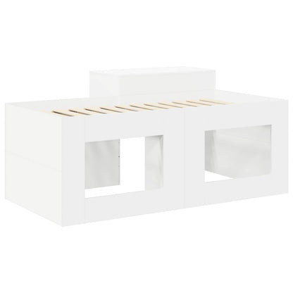Kids'High Bed Frame with Desk White 80 x 160 cm