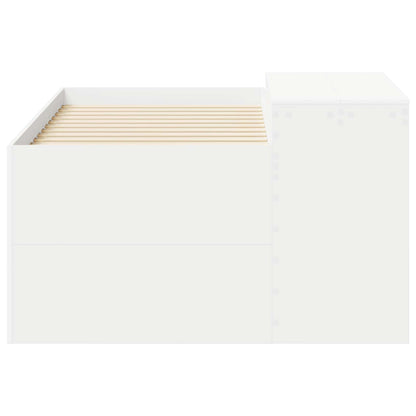 Kids'High Bed Frame with Desk White 80 x 160 cm