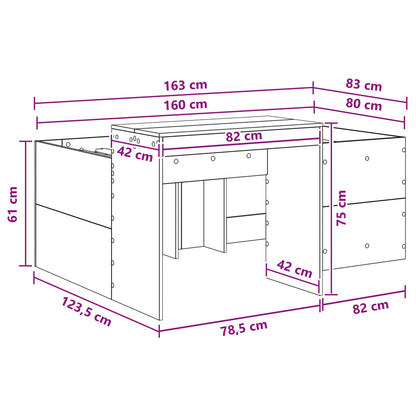 Kids'High Bed Frame with Desk White 80 x 160 cm