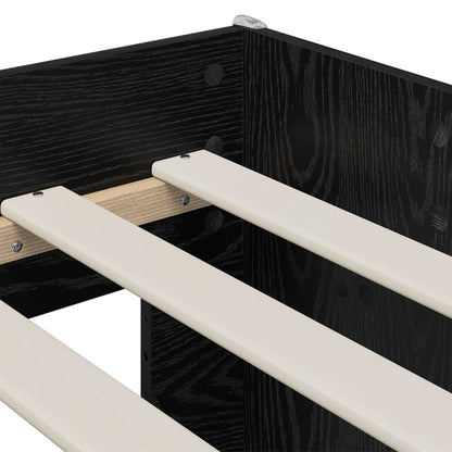 Kids'High Bed Frame with Desk Black 80 x 160 cm
