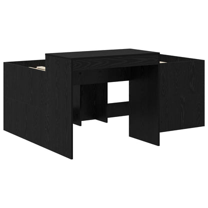 Kids'High Bed Frame with Desk Black 80 x 160 cm
