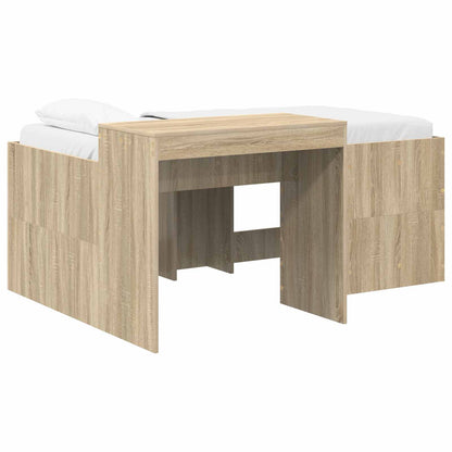 Kids'High Bed Frame with Desk Sonoma Oak 80 x 160 cm