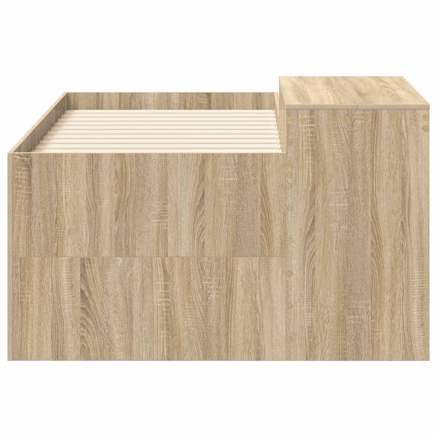 Kids'High Bed Frame with Desk Sonoma Oak 80 x 160 cm